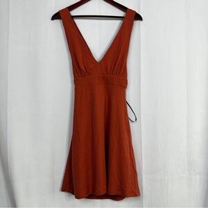 Volcom Mini Island Bopper Dress Halter Small Womens Summer Stretch Orange Ribbed